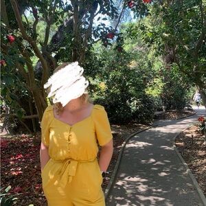 Yellow Button-Up Jumpsuit
